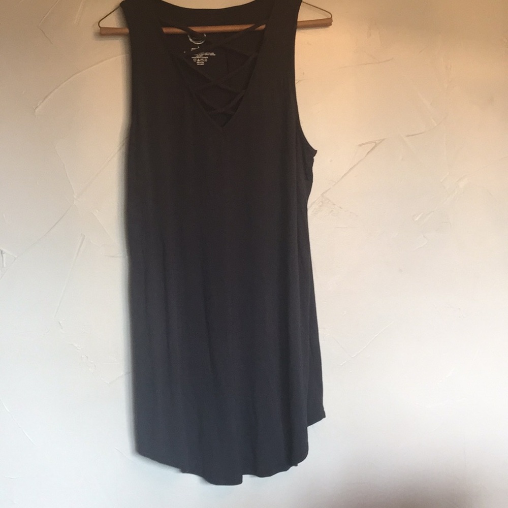 maurice’s grey strappy front dress